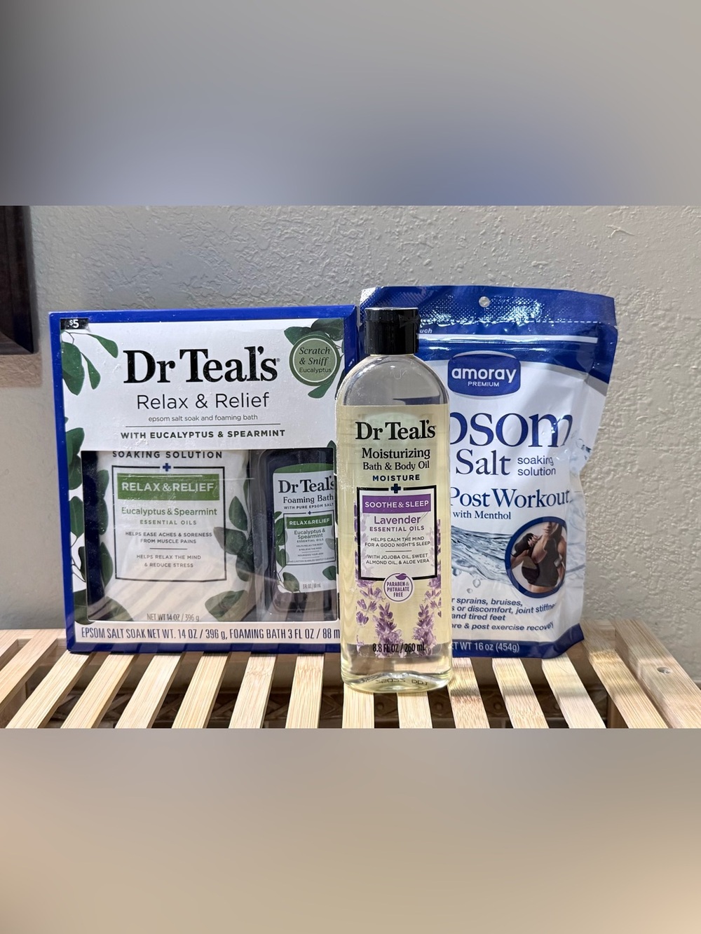 Dr. Teal’s Epsom Salts, Foaming Bath, and Bath and Body Oil